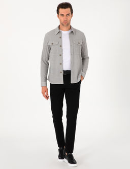 Siyah Slim Fit Kanvas Pantolon