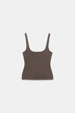 TOP TIRANTES POLIAMIDA / Chocolate - Zara фото 7