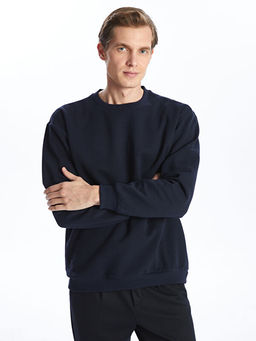 Bisiklet Yaka Uzun Kollu Erkek Sweatshirt
