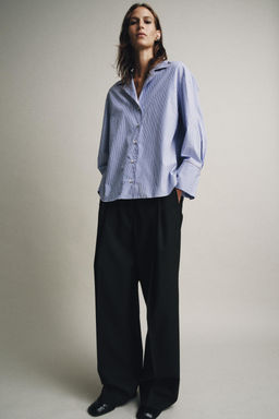 ZW COLLECTION CONTRAST TRIM SHIRT - Zara фото 7