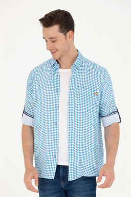 U. S. Polo Assn Мужская синяя рубашка в клетку - U.s. polo assn фото 8