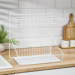 Сушилка для посуды с поддоном, 38.5×38.5×24 см, белый
