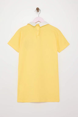 K?rm?z? K?z Cocuk %100 Pamuk Nak?sl? Gomlek Yaka K?sa Kol K?sa Orme Elbise TKDSS25EL00090 - Trendyolmilla фото 8