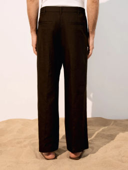 Брюки широкие из смесового льна ZR2605042114-27 / Zarina