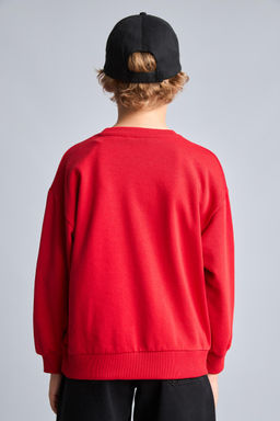 Regular F_t Bisiklet Yaka Kolej Bask_l_ Sweatshirt Erkek _ocuk - Defacto фото 6