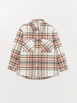 Ekose Uzun Kollu K?z ?ocuk G?mlek Ceket