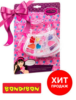 Набор детской декорат. косметики Bondibon Eva Moda, CRD 18,5 х24,5 см,сумочка-косметичка, тени для в