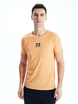 Bisiklet Yaka K?sa Kollu Bask?l? Erkek Ti??rt