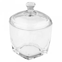 Конфетница стеклянная Ларец 280мл, 8,7х8,7х7,4см, основание 5,8х5,8см, стеклянная крышка, общая h10,8см, в коробке, Дели Гласс (Deli Glass)(Китай)