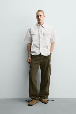 SOBRECAMISA LAVADA BOXY FIT / Blanco roto