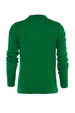 Yesil Kol Ucu Detayl? Polo Yaka Triko Kazak TWOAW21KZ1113
