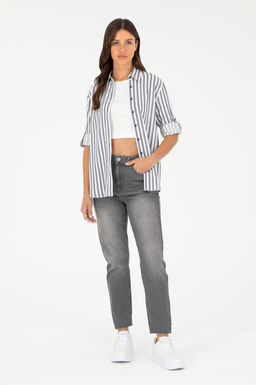 Женская темно-синяя рубашка с длинным рукавом - U.s. polo assn фото 4