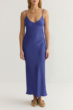 TRENDYOLMILLA Siyah Duz Kesim Saten Ask?l? Maxi Dokuma Elbise TWOSS24EL00163  фото 3