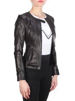 330 DARK BROWN Куртка кожаная женская - Фабричный китай фото 6