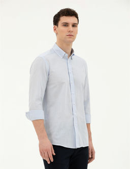 A__k Mavi Slim Fit Uzun Kollu G_mlek - Pierre cardin фото 3