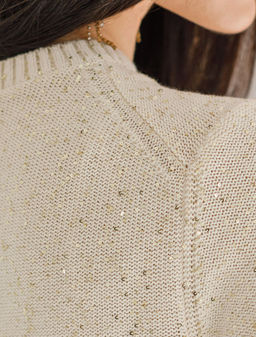 Платье вязаное из хлопковой пряжи с пайетками - Vilatte фото 4