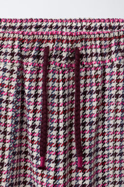 TEXTURED HOUNDSTOOTH WIDE-LEG TROUSERS - Zara фото 3