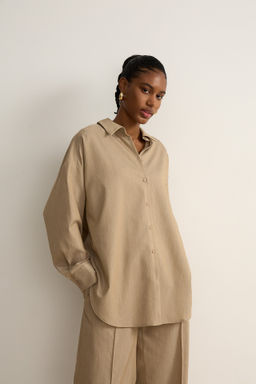 Рубашка оверсайз с эффектом меланж - Mollis фото 6