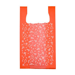 Цена за 100 шт. Пакет майка, полиэтиленовый новогодний «Ёлки на красном», 26×48 см 12 мкм