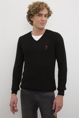 U. S. Polo Assn / Мужской черный базовый свитер