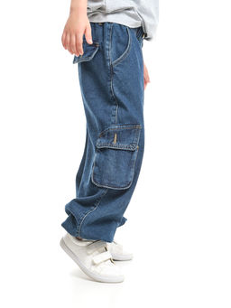 Джинсы карго 33-7655 синий - Mini maxi фото 20