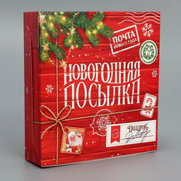 Цена за 5 шт. Коробка складная «Новогодняя посылка», 14×14×3.5 см