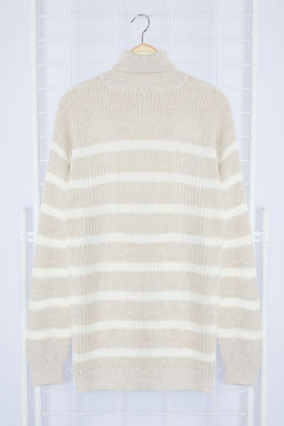 TRENDYOL MAN Lacivert Casual Unisex Oversize Fit Genis Kal?p Cizgili Triko Kazak TMNAW24KZ00017 - Trendyolmilla фото 9