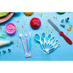 Цена за 2 шт. Набор мерных ложек Доляна «Тепло», 6 шт.: 0.62/1.25/2.5/5/7.4/15 мл, красный, белый