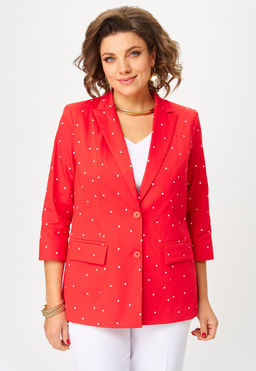 Жакет БелЭльСтиль 412 горох красный