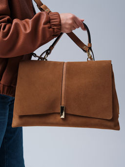 Замшевая сумка сэтчел Colette DBR 31349 светло-коричневый фото 2