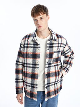 Regular Fit Uzun Kollu Ekose Erkek G?mlek Ceket