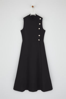 TRENDYOLMILLA K?rm?z? Dugme Detayl? Etegi Belden Ac?lan Midi Dokuma Elbise TWOSS25EL00213  фото 5