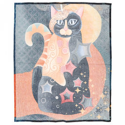 Салфетка хозяйственная 50х60см "Кошки" 3, рогожка 171г/м2, хлопок 100%, без упаковки, "Домашняя мода" (Россия)