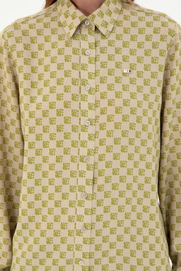 Женская рубашка цвета хаки с длинным рукавом светлого цвета Неожиданная скидка в корзине - U.s. polo assn фото 6