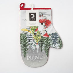 Варежка-прихватка Желаю счастья, 20?28 см, МИКС, 100% хлопок, ватин 250 г/м?