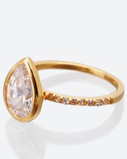 Diamantaire. Кольцо с кубическим цирконом каплевидной формы,19