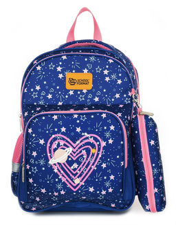 Рюкзак Schoolformat SOFT 2+ HEATRS AND STARS 17 л синий 40,5х29х14 см мягкий 2 отд. молния д/девочек