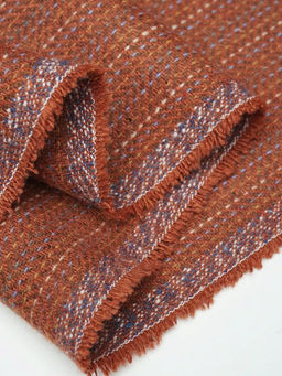 Шерсть пальтово-костюмная Твид Полоска-пунктир цв.кирпичный, ш.1.5м, шерсть-30%, п/э-70% - Купава фото 14