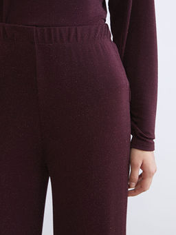 Standart Fit Simli Kad?n Pantolon