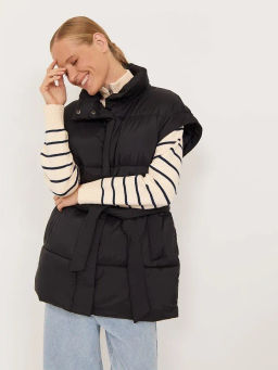 Жилет удлиненный с поясом GL066/fosco - Emka фото 4