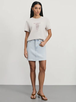 Футболка с принтом из хлопка / Zarina  фото 2