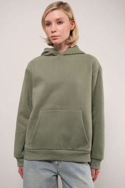 Светло-серая меланжевая толстовка с капюшоном - Incity фото 11