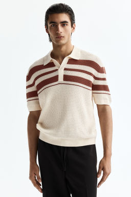 Polo en punto pointelle Regular Fit - H&m фото 4