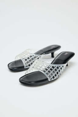 RUBBERISED-EFFECT KITTEN HEEL MULES - Zara фото 5