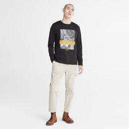 Мужская футболка с длинным рукавом Timberland Longsleeve ROC Tee черная  фото 5