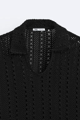 CROCHET KNIT POLO SHIRT - Zara фото 8