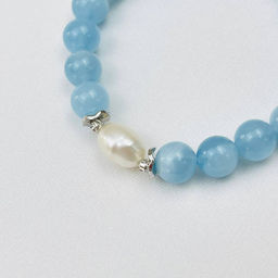 Браслет для Рака из Аквамарина и Жемчуга - Радуга самоцветов фото 3