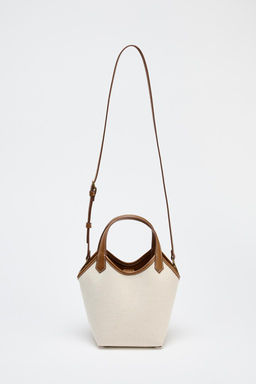 CONTRAST CANVAS MINI TOTE BAG - Zara фото 5