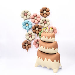 Воздушный шар фольгированный 60" «Большой сливочный торт», под воздух