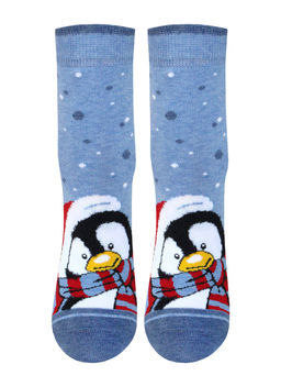 Цена за 2 пары. Носки новогодние ГОЛУБОЙ МЕЛАНЖ